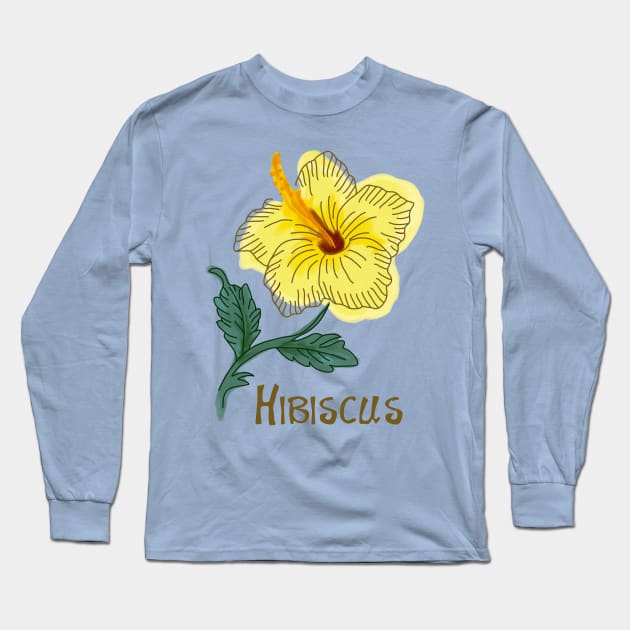 Hibiscus Long Sleeve T-Shirt by Slightly Unhinged